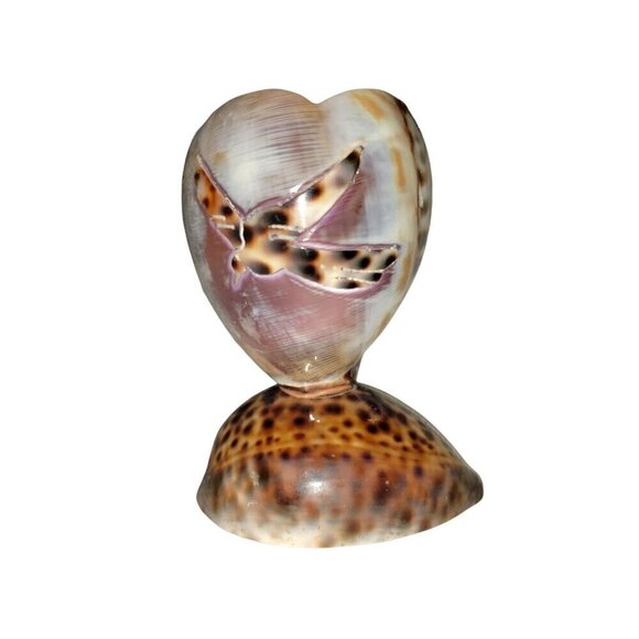 Vintage Cowrie Shell Toothpick Holder Beach House Decor Souviner Collectible - Picture 1 of 9